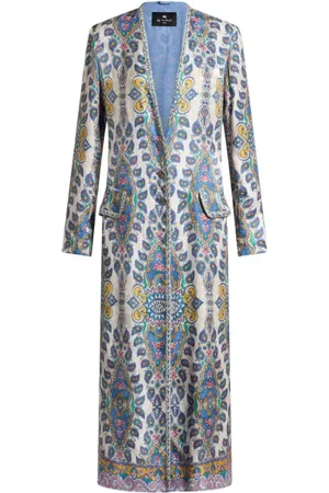 Etro Mantels, Dames, Veelkleurig, S, Duster Coat met Pegaso-knopen