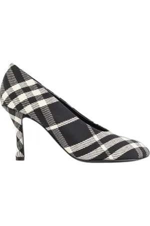 Burberry Schoenen, Dames, Zwart, 37 EU, Pumps met Ruitpatroon en Hoge Hak
