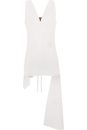 Plan C Tops, Dames, Wit, S, Katoen, Gedrapeerd Katoenen Top