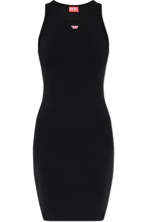 Diesel Kleedjes, Dames, Zwart, 2Xs, Katoen, Dress D-Tank-Long-D