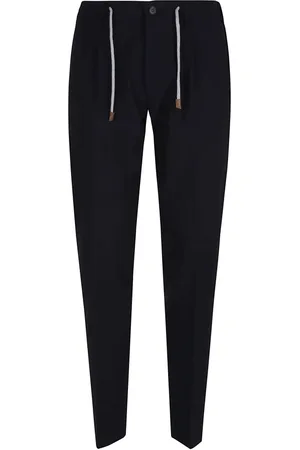 ELEVENTY Broeken, Heren, Blauw, W30, Wol, Blauwe Jogger Broek Tailored Fit