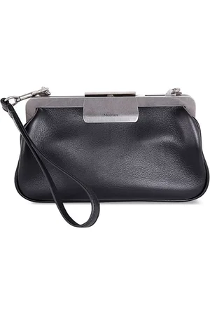 Max Mara Tassen, Dames, Zwart, ONE Size, Leer, Maxmaraclasp Clutch