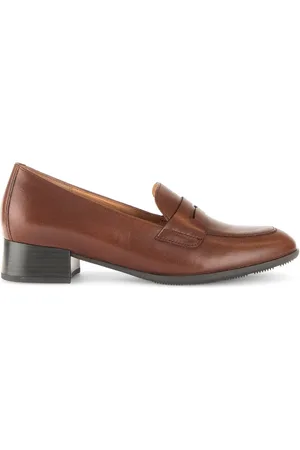 Gabor Schoenen, Dames, Bruin, 37 EU, Leer, Elegante Leren Loafer City Stijl