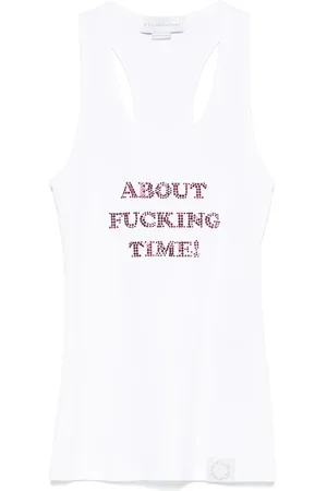 Stella McCartney Tops, Dames, Wit, M, Mouwloze Racerback Top