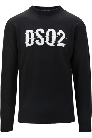 Dsquared2 Truien, Heren, Zwart, S, Wol, Wollen Trui met Logo