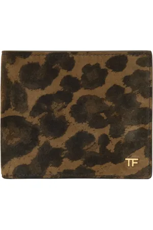 Tom Ford Accessoires, Heren, Bruin, ONE Size, Suède, Luxe Heren Suède Leren Portemonnee
