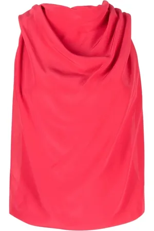 Lanvin Tops, Dames, Rood, M, Luxueuze Roze Zijden Mouwloze Top
