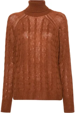Etro Truien, Dames, Bruin, S, Kasjmier, Turtleneck Trui