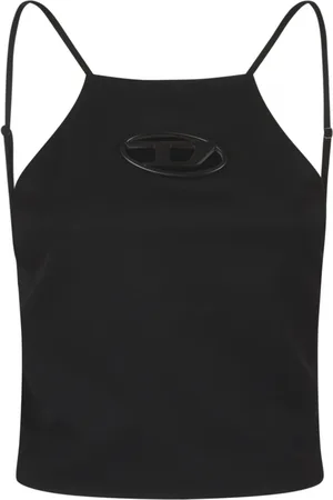 Diesel Tops, Dames, Zwart, 3Xs, Wol, Sleeveless Top