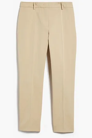Max Mara Broeken, Dames, , XS, Katoen, Stretch Katoen Gabardine Broek