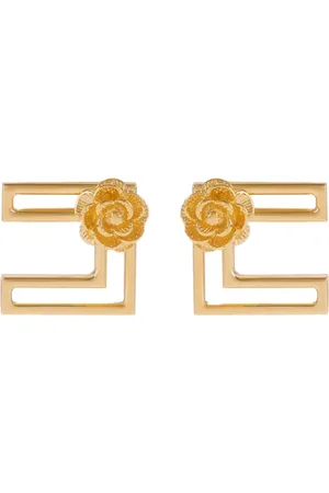 Elisabetta Franchi Accessoires, Dames, Geel, ONE Size, Golden Rose Clip Oorbellen