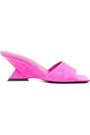The Attico Schoenen, Dames, Roze, 37 1/2 EU, Leer, Cheope 60mm Sculpturale Muiltjes met Hak