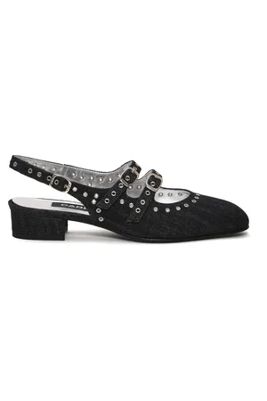 Carel Schoenen, Dames, Blauw, 37 EU, Blauwe Stud Ballerina`s Elegante Stijl