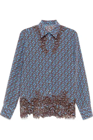 ERMANNO SCERVINO Blouses & Shirts, Dames, Veelkleurig, S, Leer, Floral Shirt