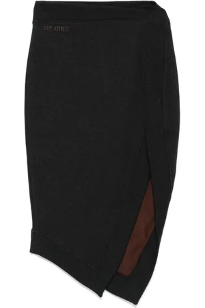 The Attico Rokken, Dames, Zwart, XS, Katoen, Zwarte & Bruine Katoenen Rok