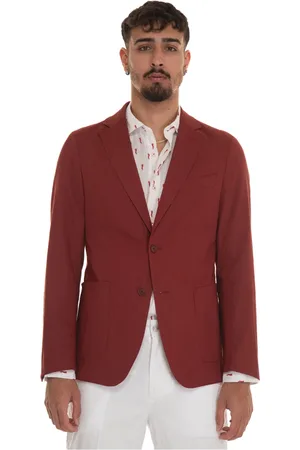 HUGO BOSS Jassen, Heren, Rood, L, Linnen, Linnenmix Jas zonder Voering
