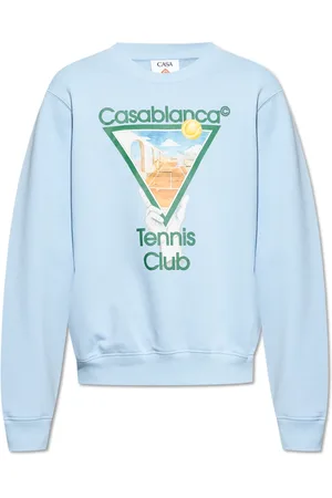 Casablanca Sweatshirts & Hoodies, Heren, Blauw, S, Katoen, Bedrukte Sweatshirt