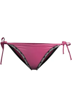 Calvin Klein Badkleding, Dames, Paars, M, Zwemkleding met Strik aan de Zijkant