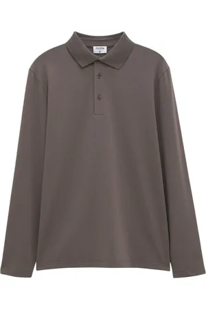 Filippa K Tops, Heren, Bruin, M, Katoen, Groene Polo Shirt met Tijdloze Elegantie