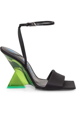 The Attico Schoenen, Dames, Zwart, 37 EU, Leer, Sandalen met piramidehak
