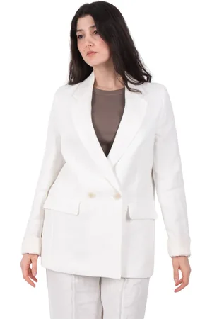 Drykorn Jassen, Dames, Wit, L, Linnen, Linnen Blazer