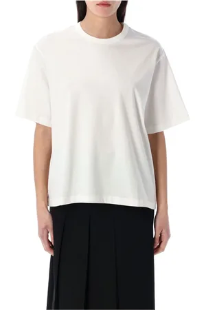 STUDIO NICHOLSON Tops, Dames, Wit, S, Katoen, Wit Loose Fit Crew Neck T-Shirt