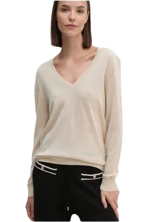 Tommy Hilfiger Truien, Dames, , L, Wol, Merino Wol V-Hals Trui