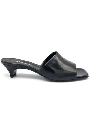 HALMANERA Schoenen, Dames, Zwart, 37 EU, Zwarte Lakmuiltje met Leren Zool