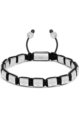 Nialaya Accessoires, Heren, Grijs, L, Nylon, Mini Flatbead Armband
