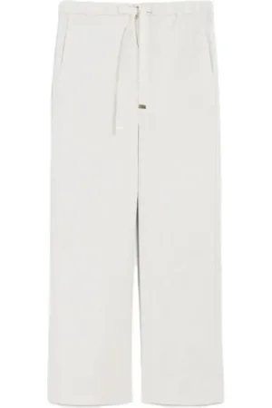 Max Mara Broeken, Dames, Wit, XS, Linnen, Linnen Broek