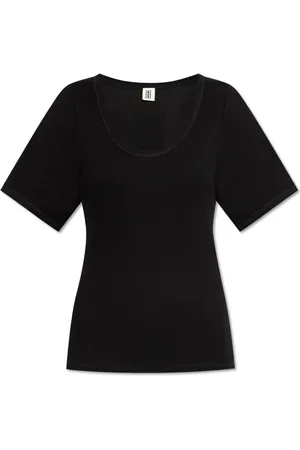 By Malene Birger Tops, Dames, Zwart, S, Katoen, Ribgebreide Top Lunai