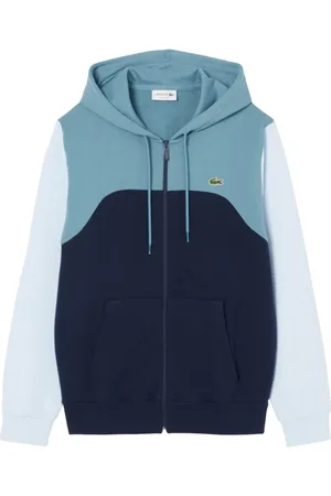 Lacoste Sweatshirts & Hoodies, Heren, Blauw, L, Katoen, Blauwe Zip-Up Hoodie Sweatshirt
