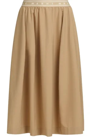 Marni Rokken, Dames, , XS, Wol, Logo Symbol Midi Rok