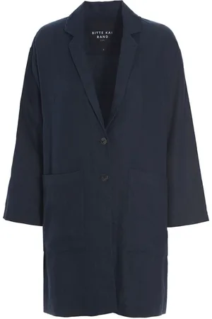 Bitte Kai Rand Mantels, Dames, Blauw, M, Linnen, Casual Linnen Jas