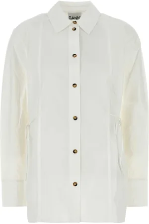 Ganni Blouses & Shirts, Dames, Wit, M, Katoen, Witte Poplin Blouse
