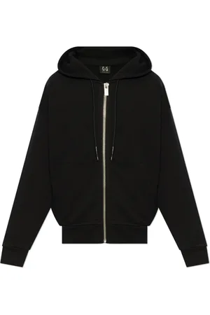 44 Label Group Sweatshirts & Hoodies, Heren, Zwart, L, Katoen, Back Logo Printed Cotton Zip-Up Hoodie