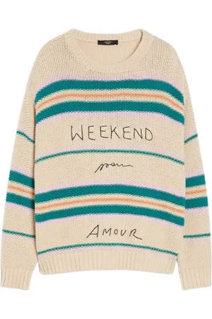 Max Mara Truien, Dames, , S, Katoen, Gestreepte Oversized Trui
