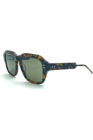 Thom Browne Accessoires, Heren, Bruin, ONE Size, Square - Donkerbruine Zonnebril