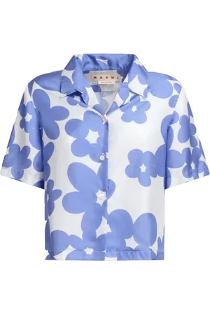Marni Blouses & Shirts, Dames, Veelkleurig, S, Katoen, Bedrukt overhemd