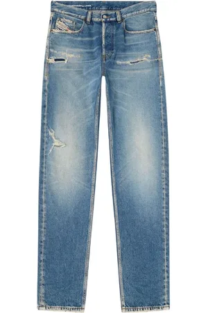 Diesel Jeans, Heren, Blauw, W30, Katoen, Destroyed Slim Fit Jeans