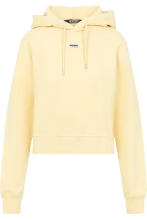 Jacquemus Sweatshirts & Hoodies, Dames, , M, Katoen, Neutrale Sweatshirt met Trekkoord Capuchon