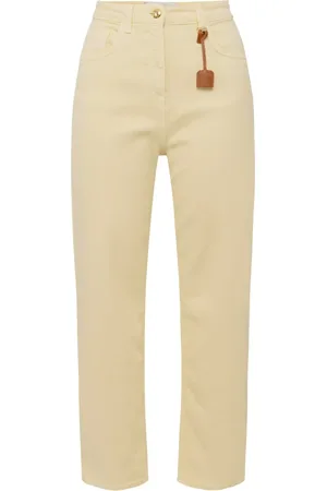Elisabetta Franchi Jeans, Dames, , W29, Katoen, Geverfde katoenen jeans met logo-bedel