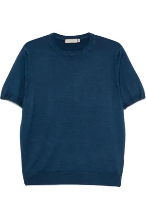 CANALI Tops, Heren, Blauw, M, Navy Crew Neck Sweater