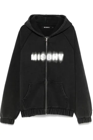 MISBHV Sweatshirts & Hoodies, Heren, Zwart, M, Zwarte Sweater met Rits en Logo
