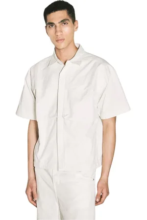 Entire Studios Overhemden, Heren, , L, Katoen, Canvas Classic Shirt met Korte Mouwen