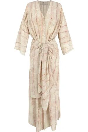 Cortana Kleedjes, Dames, , L, Antibes, zijden jurk ironie print