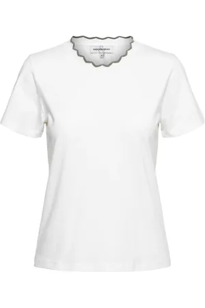 &Co Woman Tops, Dames, Wit, L, Katoen, T-shirt met korte mouwen