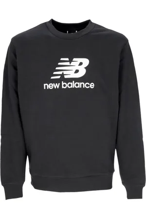 New Balance Sweatshirts & Hoodies, Heren, Zwart, XL, Katoen, Logo French Terry Crewneck Sweatshirt