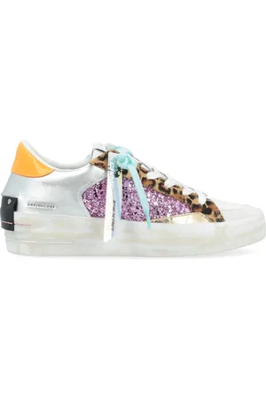 Crime london Schoenen, Dames, Wit, 38 EU, Multicolor Deluxe Heel Sneakers