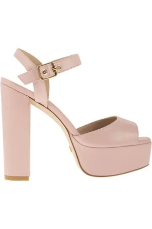 Stuart Weitzman Schoenen, Dames, Roze, 39 EU, Suède, Ryder Platform Sandalen